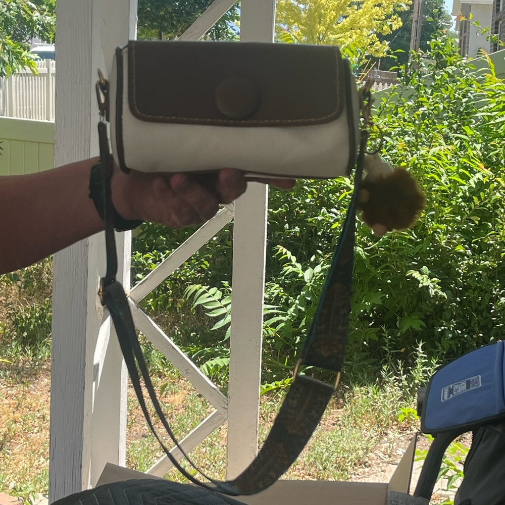 Hand Crafted Brown and Cream Crossbody Bag